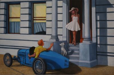 After Hergé
Oil on Canvas, 100x60 
Keywords: Hergé Hopper Tintin