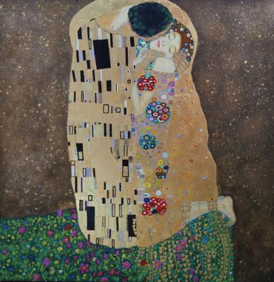 The Kiss. After Klimt
Mixed Media on Canvas
Keywords: Klimt kiss